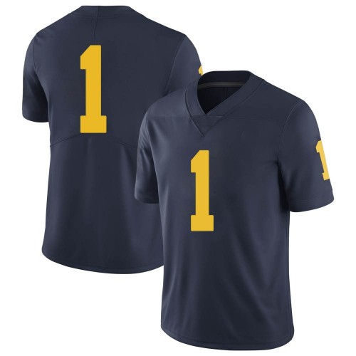 Nico Collins Michigan Wolverines Men's NCAA #1 Navy Limited Brand Jordan College Stitched Football Jersey WYE4754NI